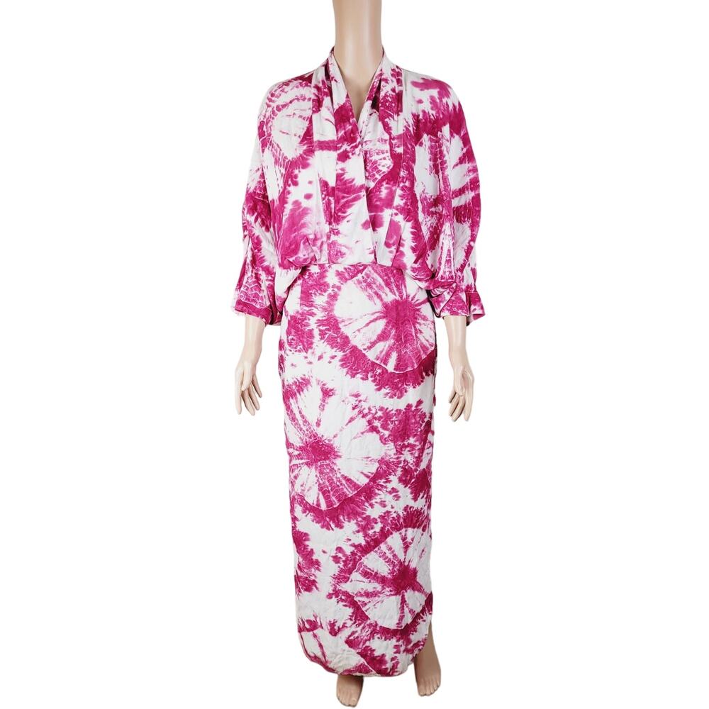 Elegant Pink and White Maxi Dress - Picture 2 of 11